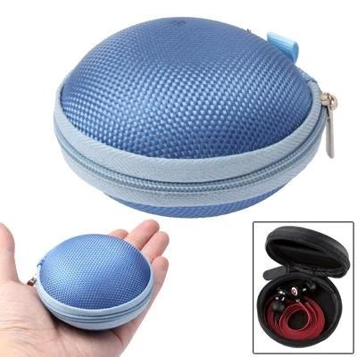 Durable Nylon Bag for Earphone Protection During Daily Travel small blue zippered hard-shell case for earbuds