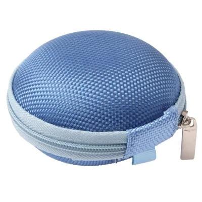 Durable Nylon Bag for Earphone Protection During Daily Travel - Small Blue Zip Case for Commuting