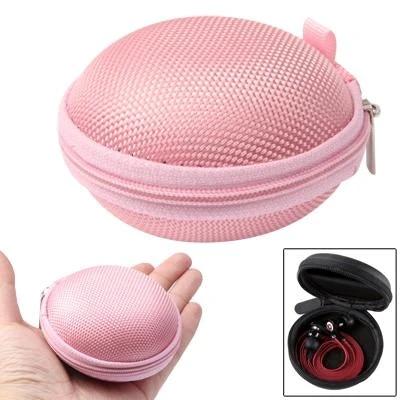Durable Nylon Bag for Earphone Protection During Daily Travel - small pink zippered earphone case for commuting and pocket storage