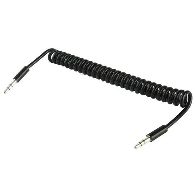Coiled 3.5mm Male-To-Male Aux Cable 20-80cm Stretch | Syndmart