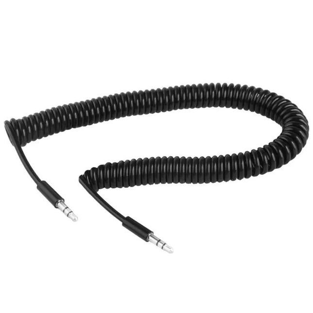 Spring Coiled 3.5mm Aux Cable 45cm Extendable To 2m | Syndmart