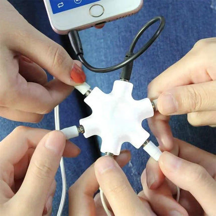6-Port 3.5mm Headphone Splitter Cable for Phones Tablets