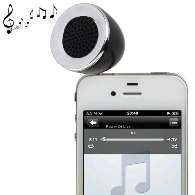 Compact Portable Speaker 3.5mm Jack For On The Go Listening - pocket-sized wired speaker clipped to smartphone