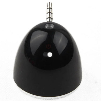 Compact Portable Speaker 3.5mm Jack For On The Go Listening compact black pocket-sized wired speaker with 3.5mm plug