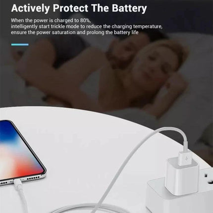 USB Charger Adapter for Daily Phone Power Needs at Home shown charging a smartphone on a nightstand with compact wall plug