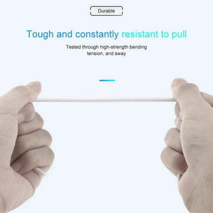 3 Meter USB Cable for Everyday Device Charging at Home shown stretched between hands highlighting durable, pull-resistant design