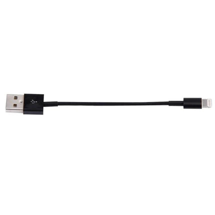 Compact USB Cable for Everyday Device Charging and Syncing - 13cm black USB to Lightning short charging and syncing cable for travel
