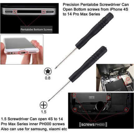 Versatile 10-in-1 Repair Kit for Everyday Device Fixes - precision pentalobe and PH000 screwdrivers for smartphone and laptop repairs
