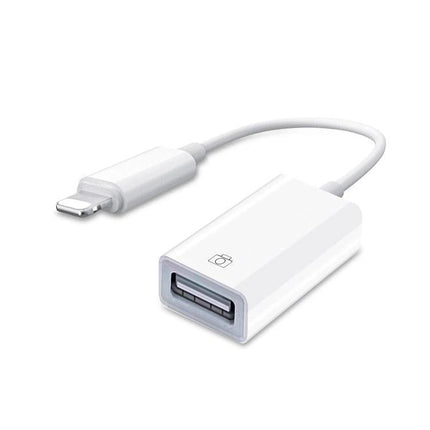 Handy USB OTG Adapter for iPad Connectivity in Daily Use - white Lightning to USB OTG adapter for keyboard and camera file transfer