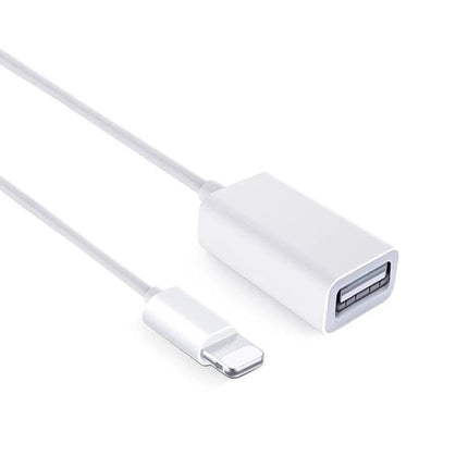 Handy USB OTG Adapter for iPad Connectivity in Daily Use - white Lightning to USB female cable for keyboard and camera file transfer