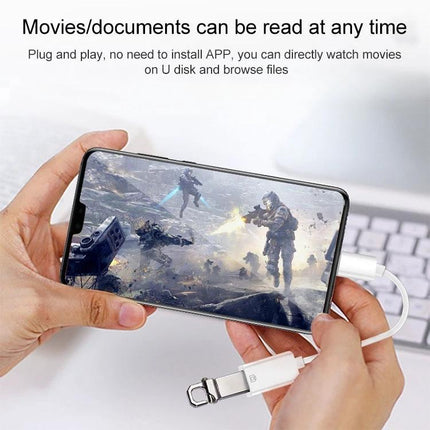 Handy USB OTG Adapter for iPad Connectivity in Daily Use - iPad connected to USB flash drive for movie playback and file transfer