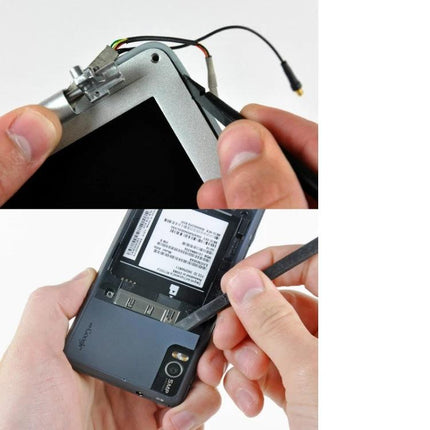 Plastic Spudger Pry Tool for Electronics Disassembly and Repair used to open smartphone and tablet cases without damaging components