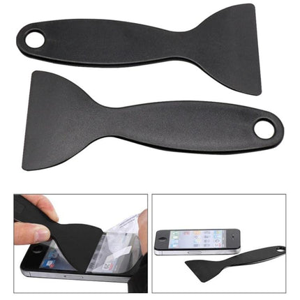 Plastic Scraper Tool for Phone and Tablet Screen Protectors - black plastic squeegee for bubble-free screen protector installation