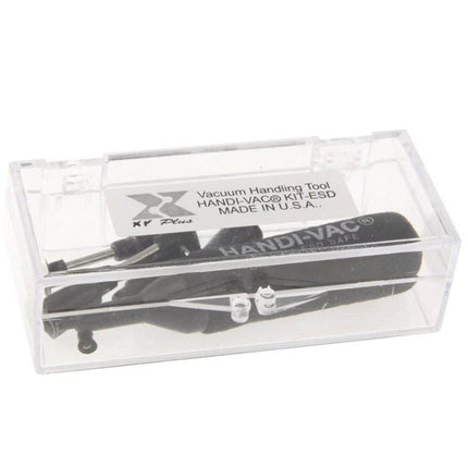 Vacuum Suction Pen for Anti-Static Component Handling in clear storage case with interchangeable tips, anti-static electronics tool