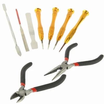 22-in-1 Screwdriver Tool Set for Laptop and Phone Repair showing precision screwdrivers, pry tools and needle-nose pliers for electronics repair