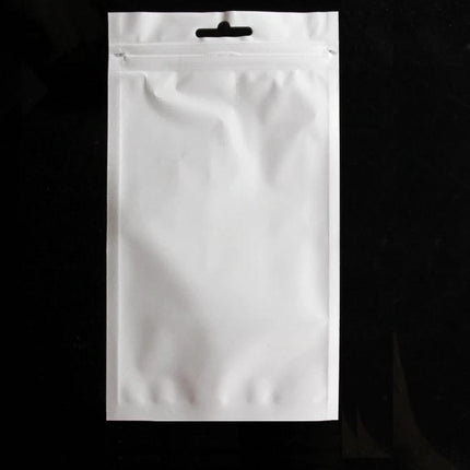 Pack of 500 Resealable Ziplock Bags for Smartphone Cases - white resealable pouch for protecting phone cases from moisture and dust, hang hole