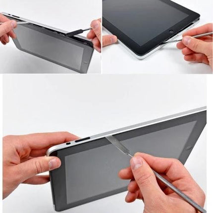 Professional Metal Disassembly Tools Set for Phone Repair used to carefully pry open a tablet and remove screen without scratching