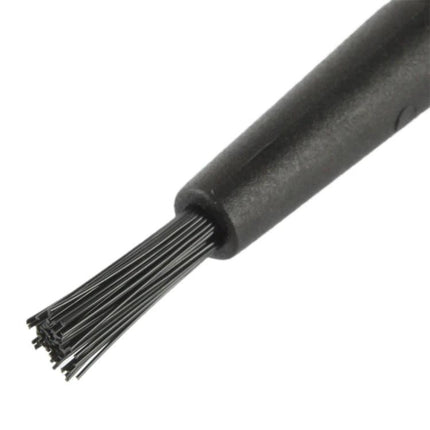 Round Handle Antistatic Cleaning Brush for Electronic Components, 14cm Length - black antistatic bristles and round handle for safe circuit board cleaning
