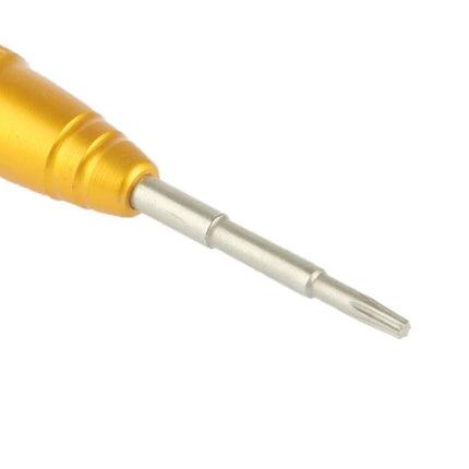 Professional Torx Screwdriver for iPhone and Mobile Device Repair - close-up of precision Torx tip and gold handle