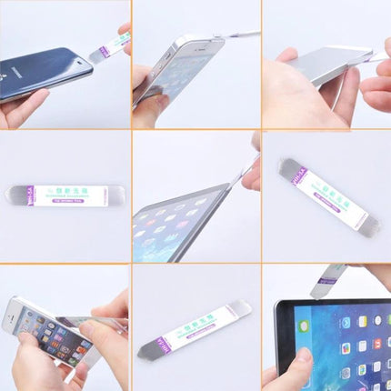 Stainless Steel Tools for LCD Screen Removal on Phones and Tablets - precision stainless pry tools shown in use for phone and tablet screen disassembly