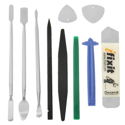 Professional 10-Piece Tool Set for Mobile Device Disassembly showing pry tools, spudgers, picks and openers for smartphone and tablet repair