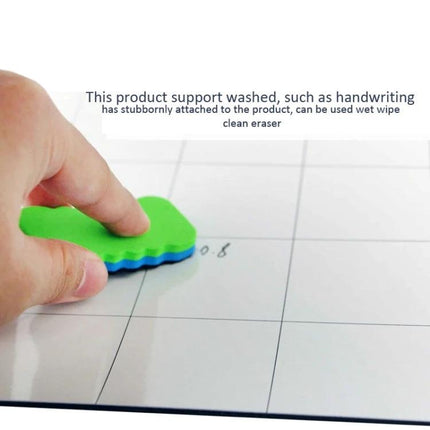 JAKEMY 25cm x 20cm Magnetic Mat with Marker for Phone Repair - hand erasing written marks on magnetic grid mat