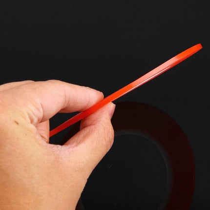 Double Sided Adhesive Tape for Phone Screen Repair, 3mm Width held between fingers showing thin red tape roll for precise smartphone screen installation