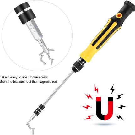 45-in-1 Screwdriver Repair Tool Set for Electronics Maintenance with magnetic precision screwdriver and interchangeable bits