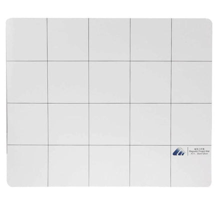 Magnetic Project Mat for Phone Repairs, 30cm x 25cm - white magnetic grid mat to organize screws and small parts during phone repairs