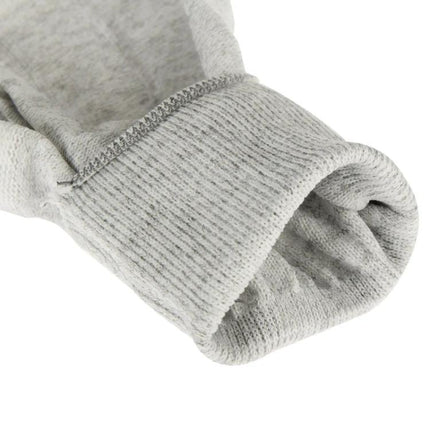 Universal Size Anti-Static Gloves for Electronic Repair in Grey close-up cuff showing knit wrist and non-slip grip for delicate electronics handling