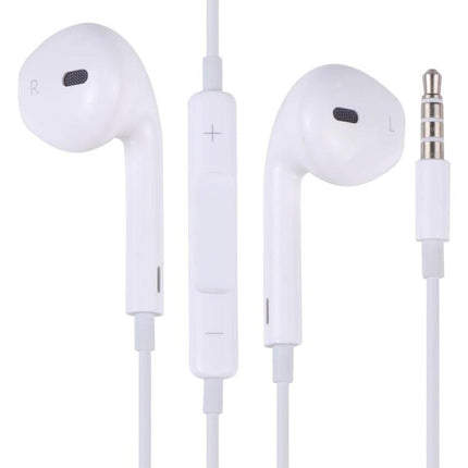 Wired In Ear Earbuds With Inline Mic Comfortable Daily Fit white wired earbuds with inline remote and 3.5mm jack