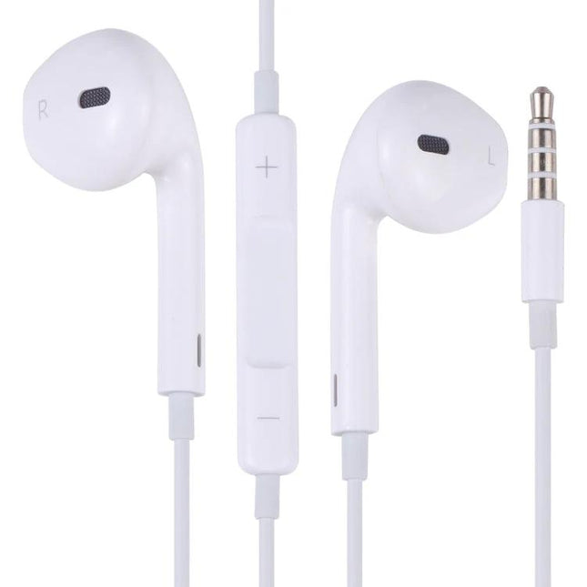 Wired In Ear Earbuds With Inline Mic Comfortable Daily Fit white wired earbuds with inline remote and 3.5mm jack