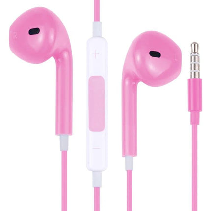 Wired In Ear Earbuds With Inline Mic Comfortable Daily Fit pink wired earbuds with inline mic remote for calls and music