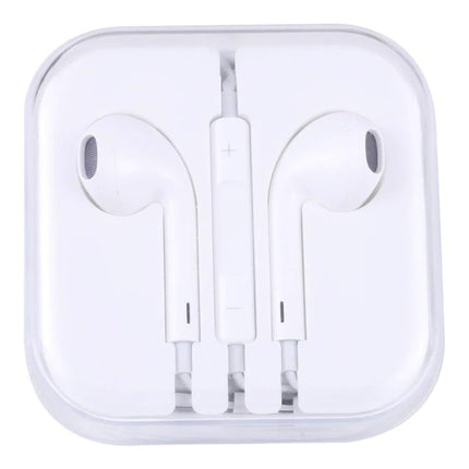 Wired In Ear Earbuds With Inline Mic Comfortable Daily Fit white earbuds with inline mic remote in plastic case