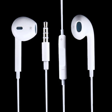 Wired 3.5mm Earphones With Inline Microphone For Calls white earbuds with inline remote for calls and music, 1.2m cord