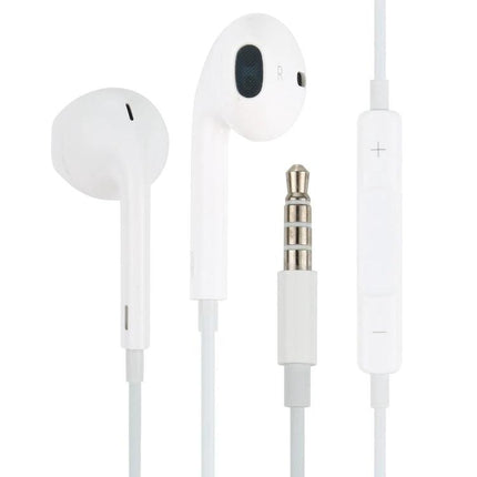 Wired 3.5mm Earphones With 1.2m Cable For Daily Listening white earbuds with inline remote and 3.5mm jack