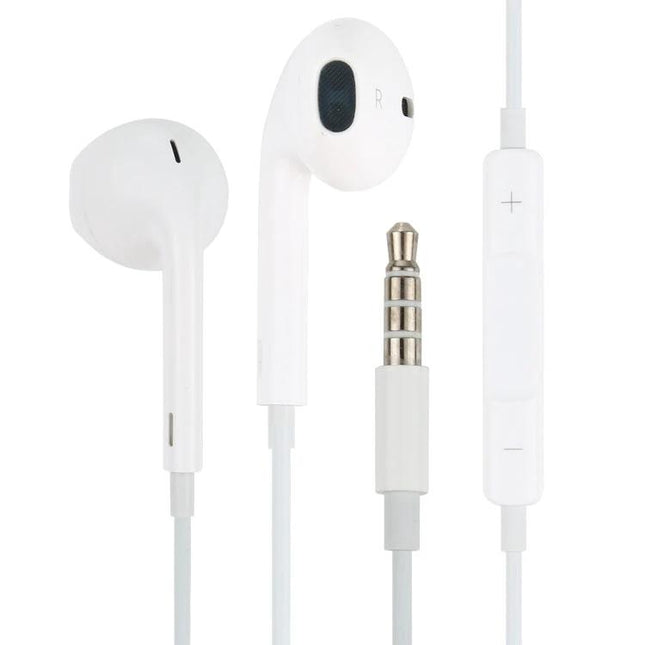 Wired 3.5mm Earphones With 1.2m Cable For Daily Listening white earbuds with inline remote and 3.5mm jack