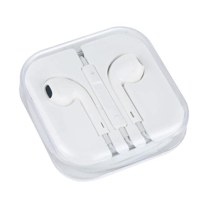 Wired 3.5mm Earphones With 1.2m Cable For Daily Listening white earphones in clear carrying case for travel and commuting
