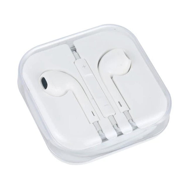 Wired 3.5mm Earphones With 1.2m Cable For Daily Listening white earphones in clear carrying case for travel and commuting