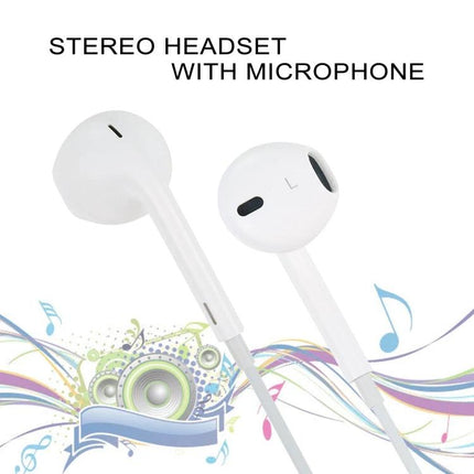 Wired 3.5mm Earphones With 1.2m Cable For Daily Listening white stereo earbuds with microphone and 1.2m cable