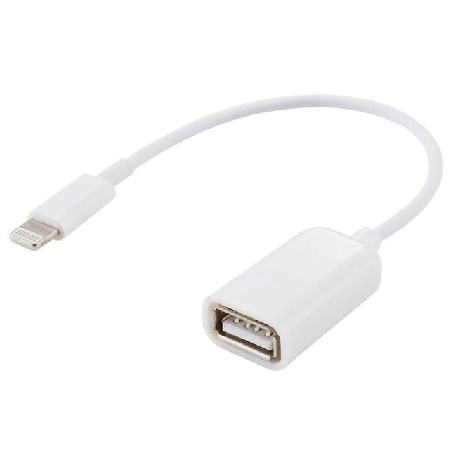 Handy Cable for Connecting Devices to iPhone in Daily Use - white Lightning to USB adapter cable for camera and keyboard connections
