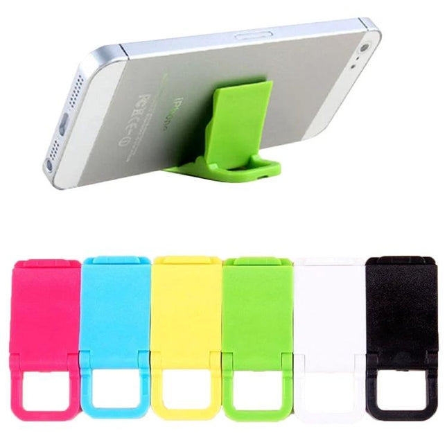 Compact Mini Universal Phone Holder for All Smartphones, 200-Piece Pack - green foldable stand showing phone and assorted colors