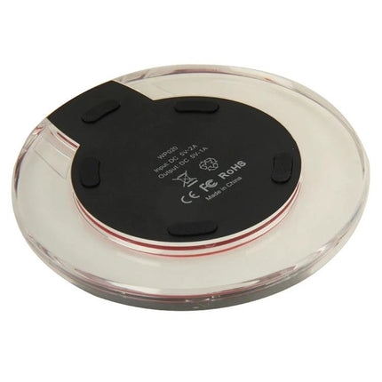 Convenient Charging Pad for Everyday Home Phone Use - clear round Qi wireless charging pad on bedside or desk