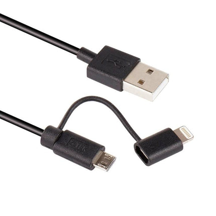 Essential USB Cable for Daily Device Charging on the Go - compact USB to micro-USB with detachable Lightning adapter for charging and data transfer