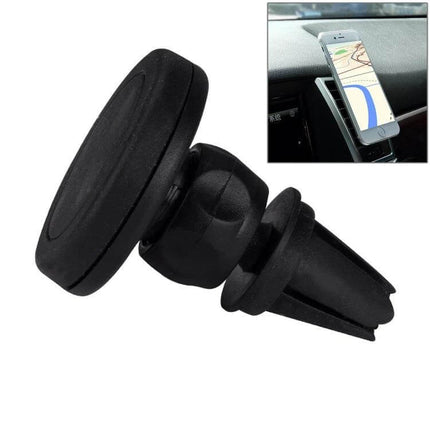 Air Vent Mount Clip For Smartphones Universal Car Phone Holder - black magnetic rubber-grip vent mount showing phone in dashboard navigation