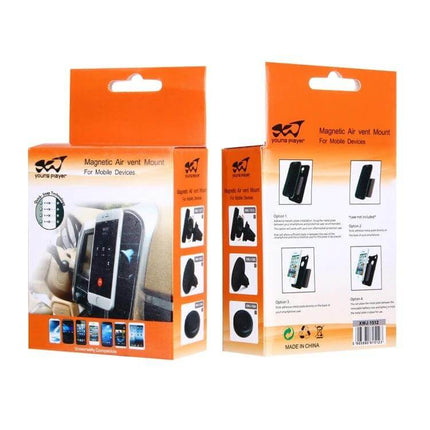 Air Vent Mount Clip For Smartphones Universal Car Phone Holder magnetic air vent mount packaging showing front and back images