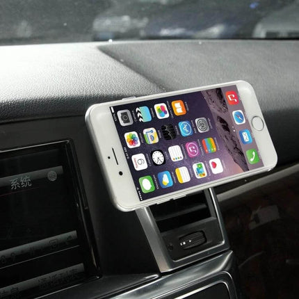 Air Vent Mount Clip For Smartphones Universal Car Phone Holder showing smartphone clipped to car vent for hands-free navigation and calls
