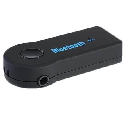 Car Bluetooth Handsfree Music Mic Receiver For Smartphones compact black Bluetooth audio receiver with 3.5mm jack for car stereo and built-in mic