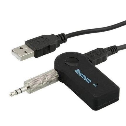 Car Bluetooth Handsfree Music Mic Receiver For Smartphones black USB powered 3.5mm audio adapter with built-in microphone