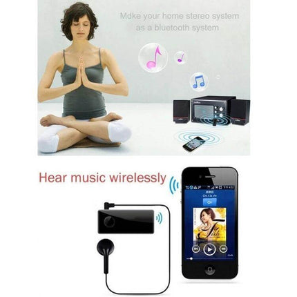 Car Bluetooth Handsfree Music Mic Receiver For Smartphones streaming music to home stereo and hands-free calling with echo-canceling mic